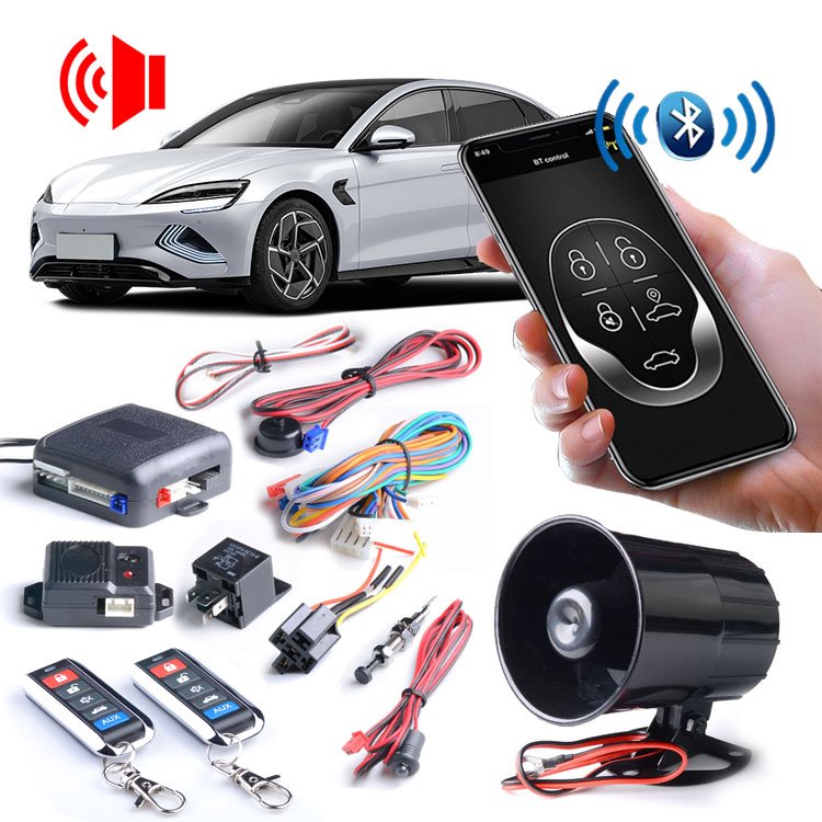 Auto Keyless Remote Smart Phone APP Car Alarms One Way With Remote Engine Start System